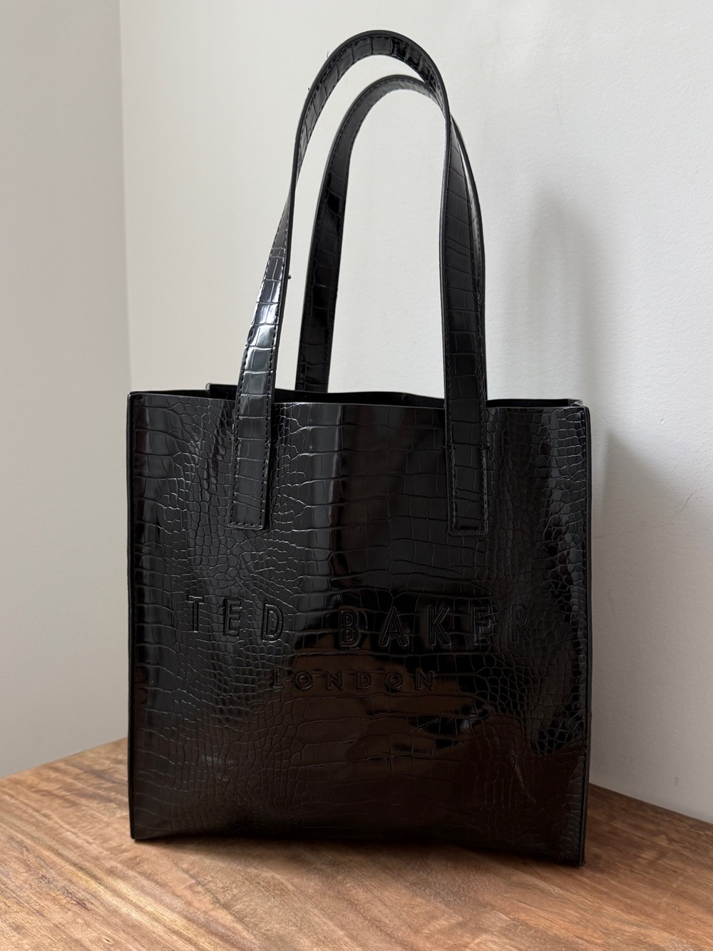 Ted Baker Black Croc-Embossed Tote